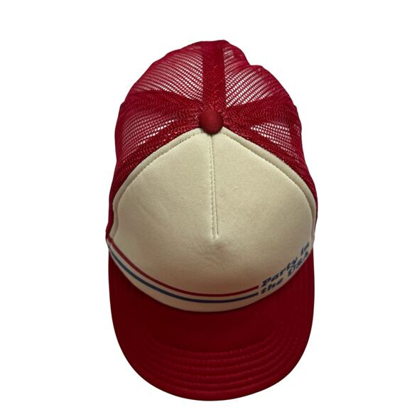 JUNK FOOD Party in the USA Retro Mesh SnapBack Hat Cap Adult One Size Red White - Picture 5 of 8
